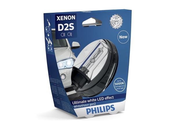 Philips D2S Leuchtmittel 35W P32d-2 WhiteVision Xenon 5000K Blister - 85122WHV2S1
